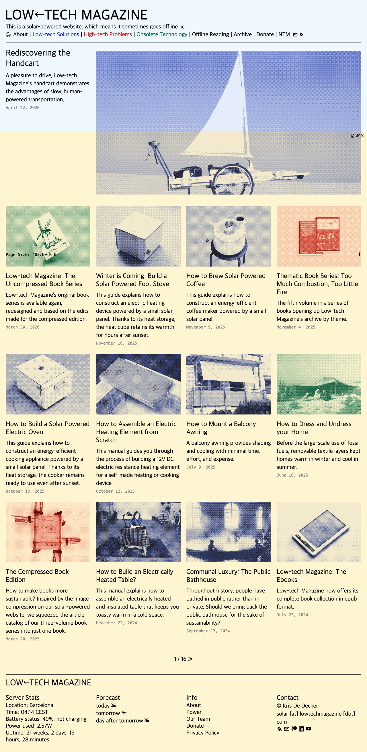 Solar Low-tech Magazine public source observation
