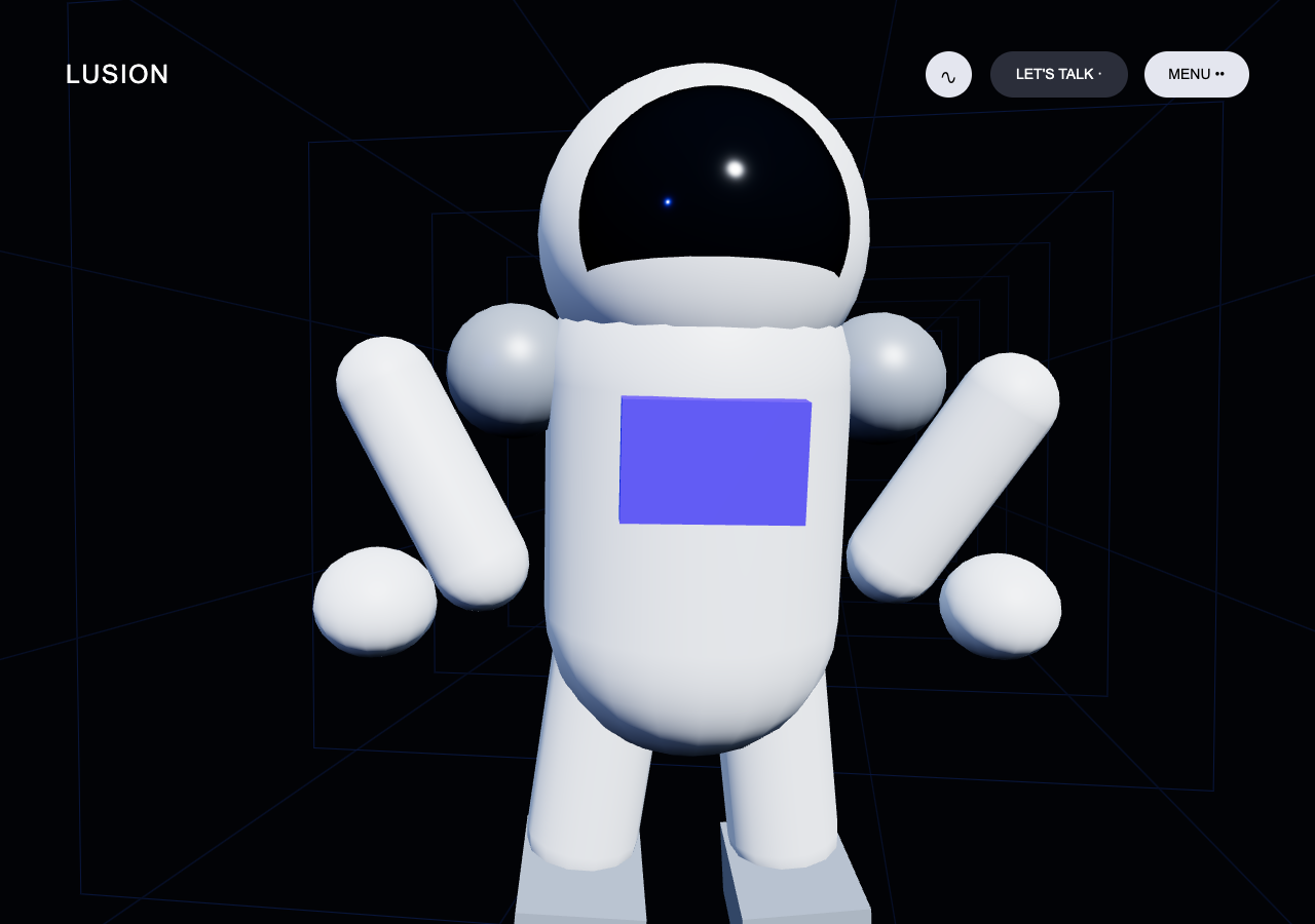 Lusion procedural astronaut scroll scene middle state
